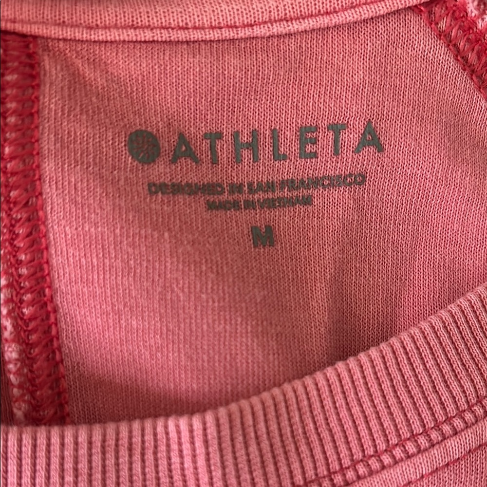 Athleta Women Sweatshirt Medium Pink Crew Neck Long Sleeve Pullover - Picture 2 of 6